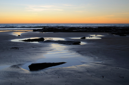 Sonnenuntergang am Strand - Foto, Druck, Poster, Leinwand