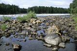 Foto Steiniges Flußufer